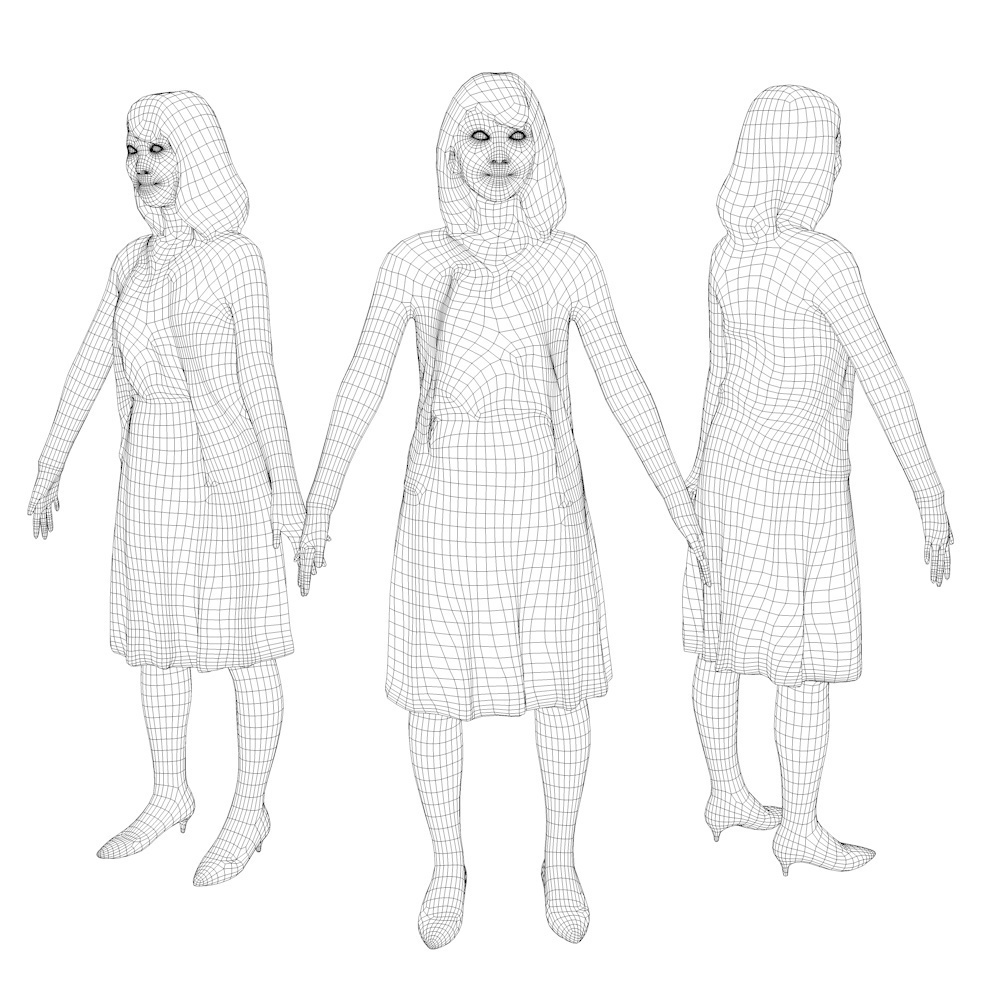 アニメーション付の3D人モデル 020_Kana