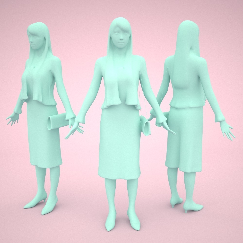 アニメーション付の3D人モデル 006_Rika