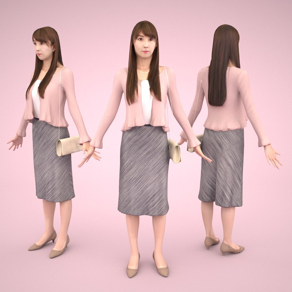 アニメーション付の3D人モデル 006_Rika