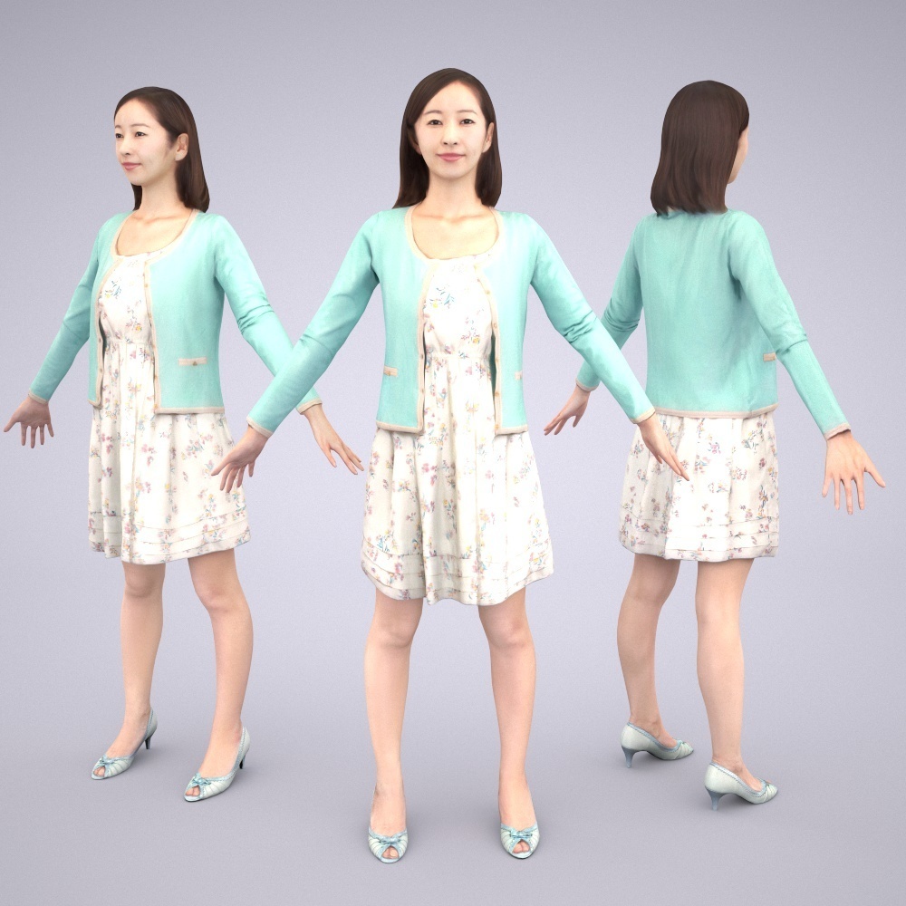 アニメーション付の3D人モデル 092_Aya