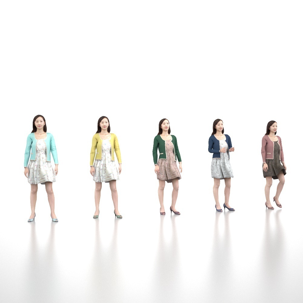 アニメーション付の3D人モデル 092_Aya