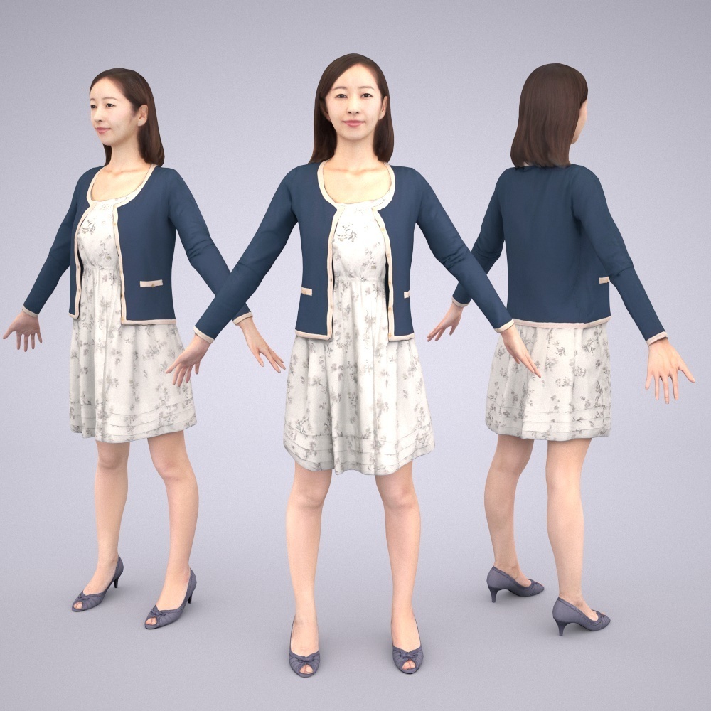 アニメーション付の3D人モデル 092_Aya