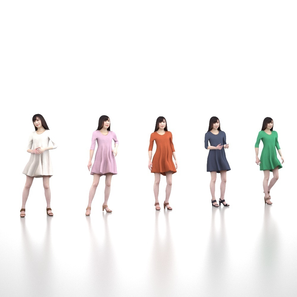 アニメーション付の3D人モデル 074_Yui