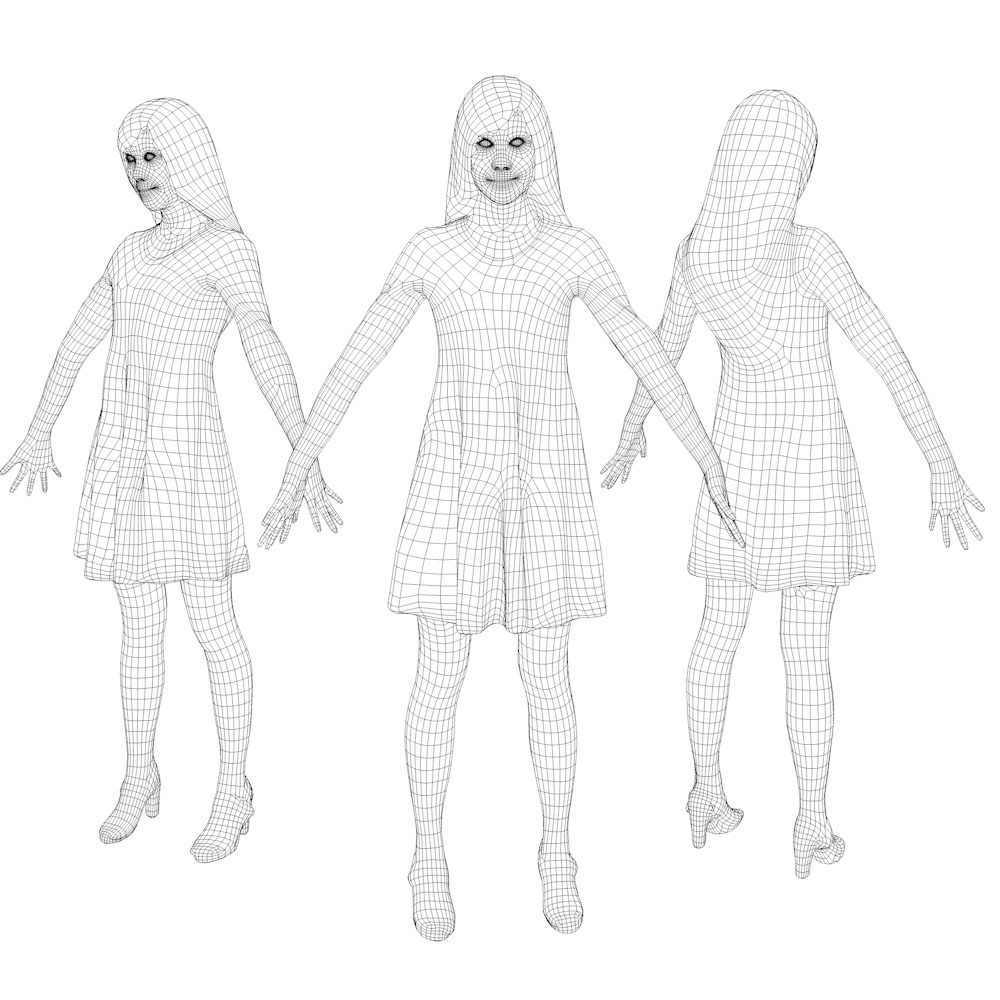 アニメーション付の3D人モデル 074_Yui