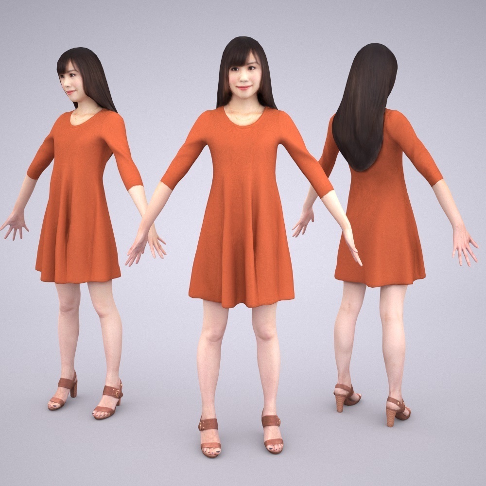 アニメーション付の3D人モデル 074_Yui