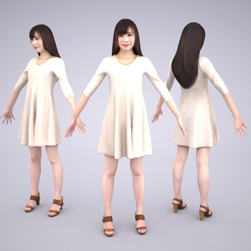 アニメーション付の3D人モデル 074_Yui