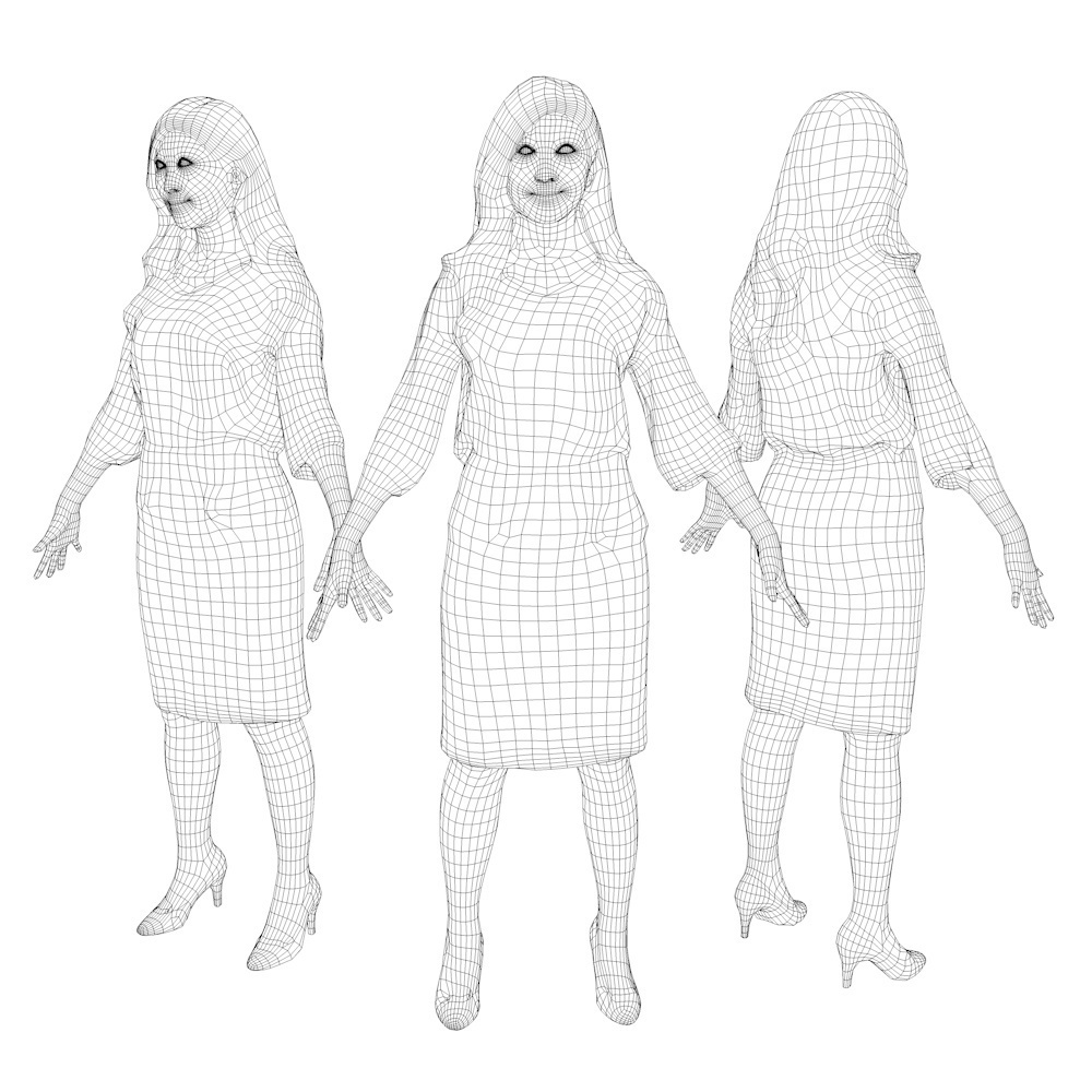 アニメーション付の3D人モデル 052_Mao