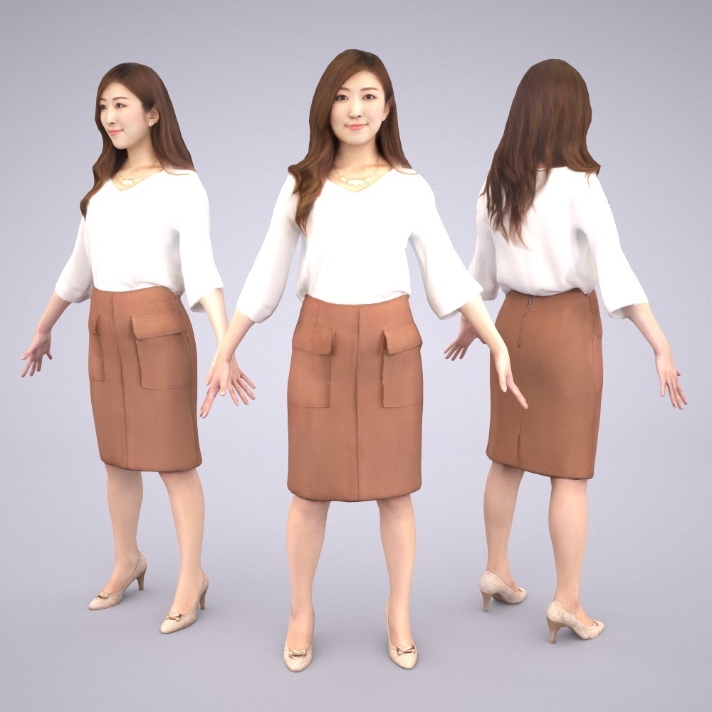 アニメーション付の3D人モデル 052_Mao