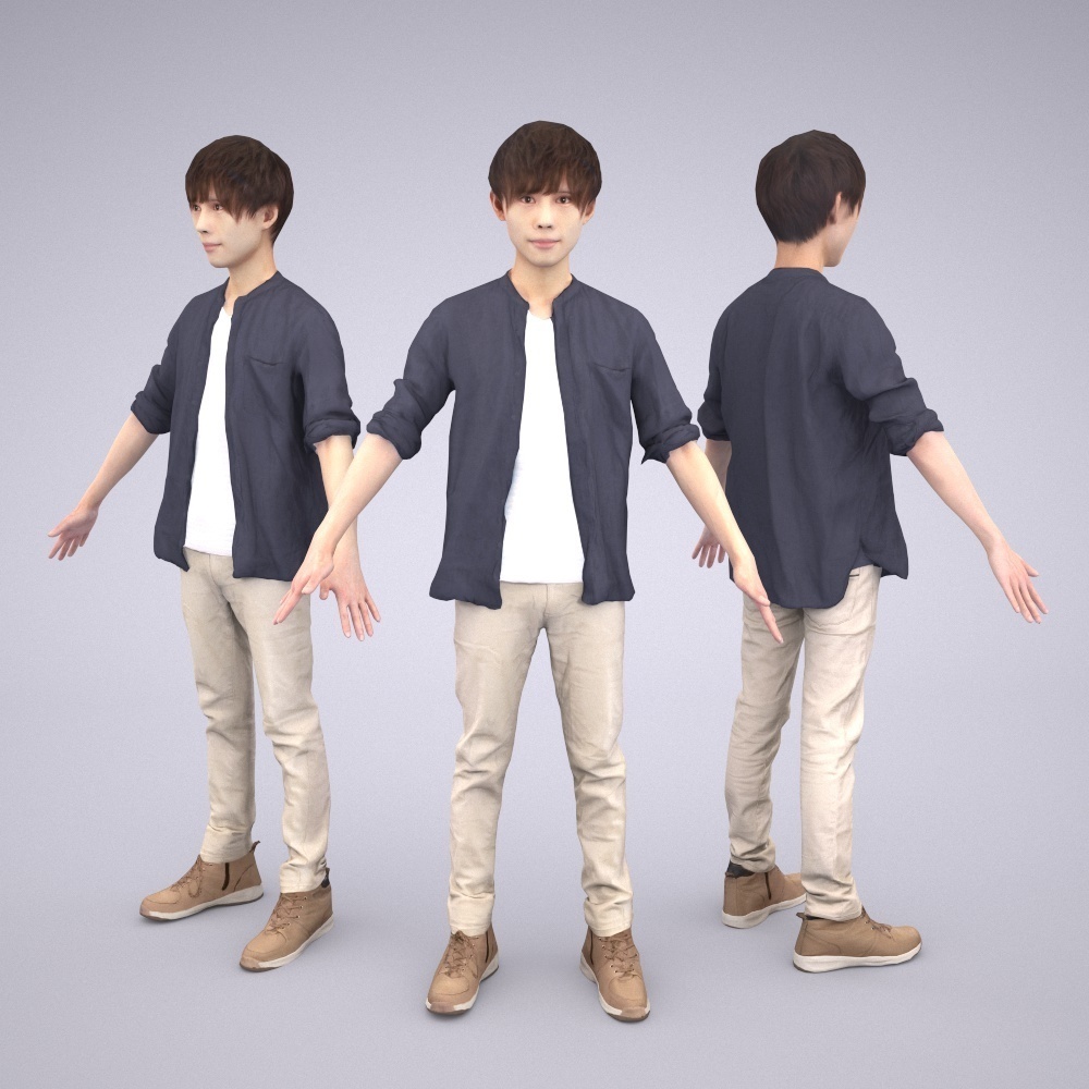アニメーション付の3D人モデル 034_Toru