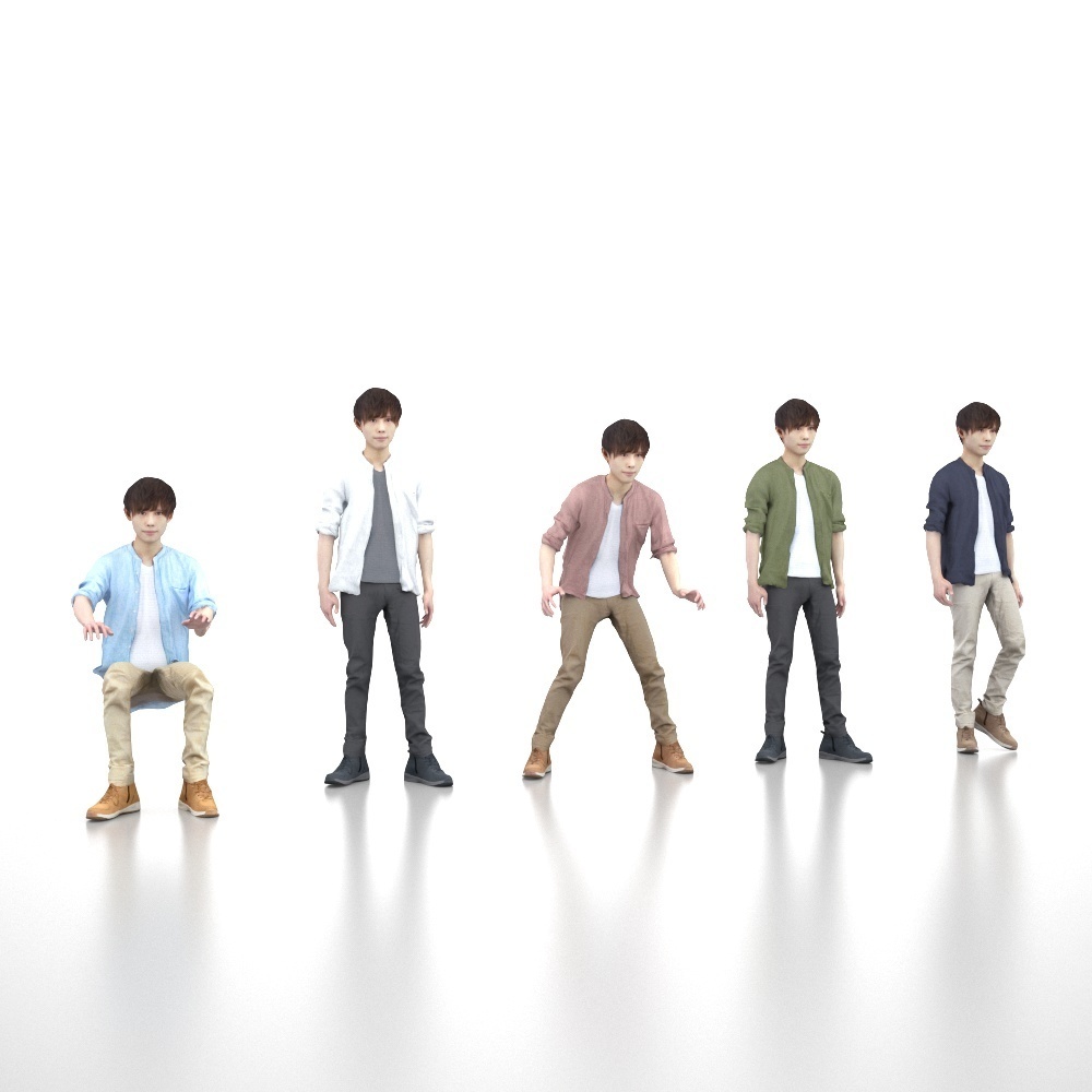 アニメーション付の3D人モデル 034_Toru