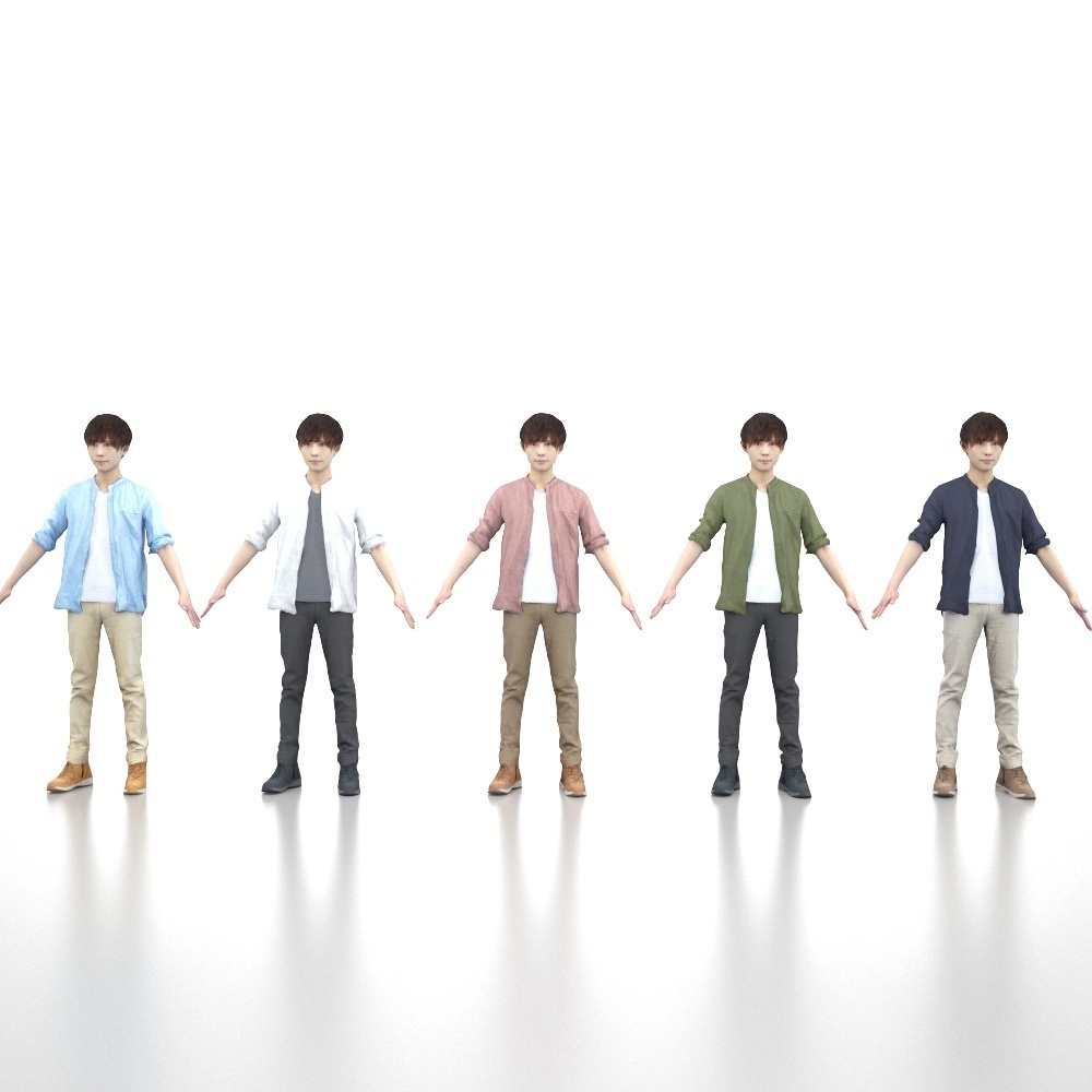 アニメーション付の3D人モデル 034_Toru