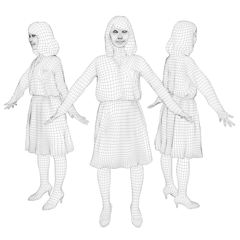 アニメーション付の3D人モデル 012_Kana