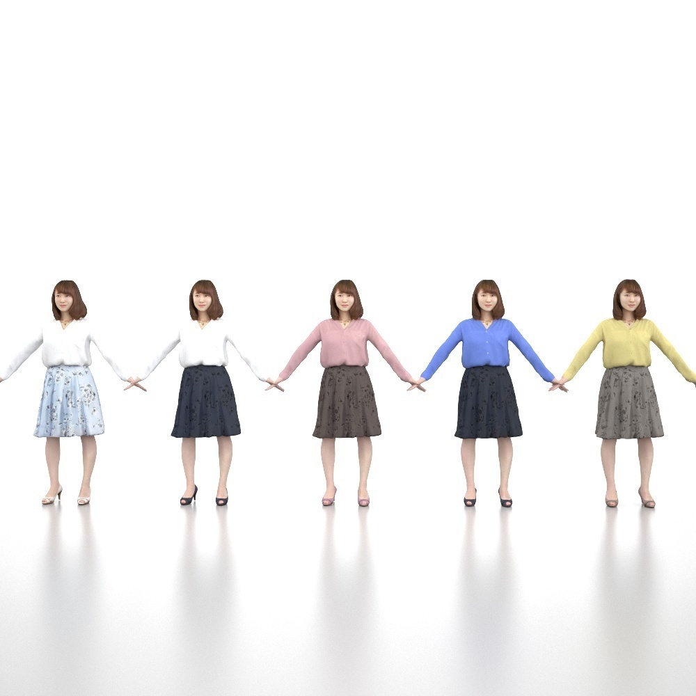 アニメーション付の3D人モデル 012_Kana