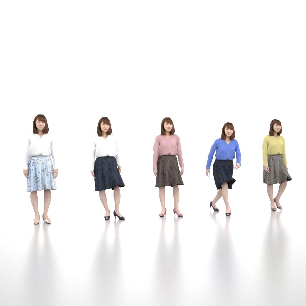 アニメーション付の3D人モデル 012_Kana