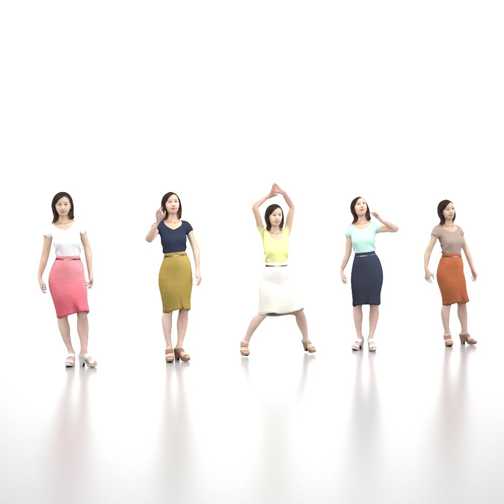 アニメーション付の3D人モデル 100_Aya