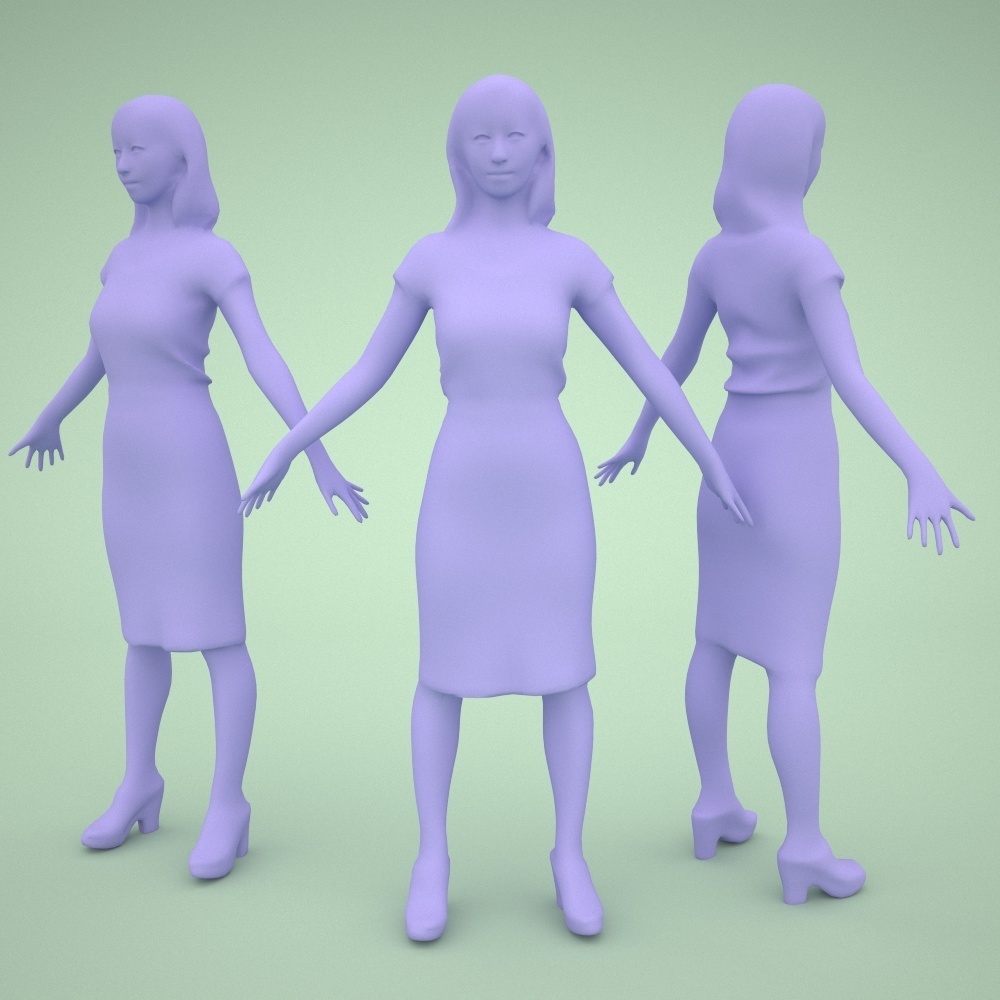 アニメーション付の3D人モデル 100_Aya