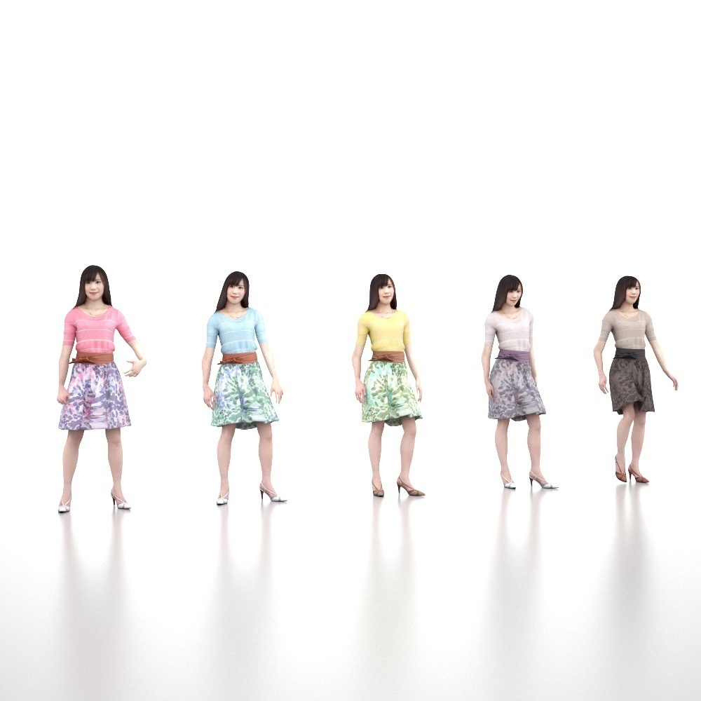 アニメーション付の3D人モデル 078_Yui