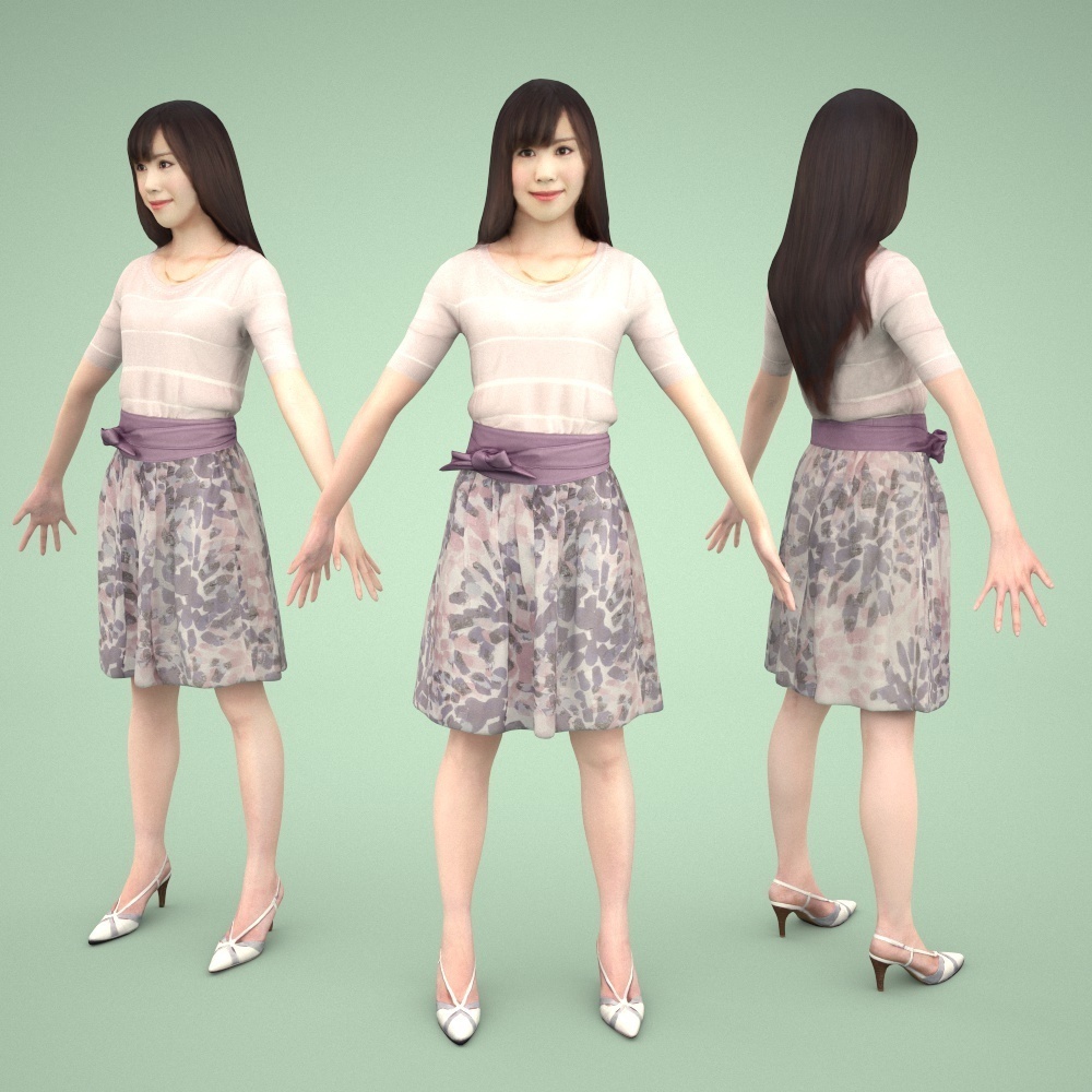 アニメーション付の3D人モデル 078_Yui