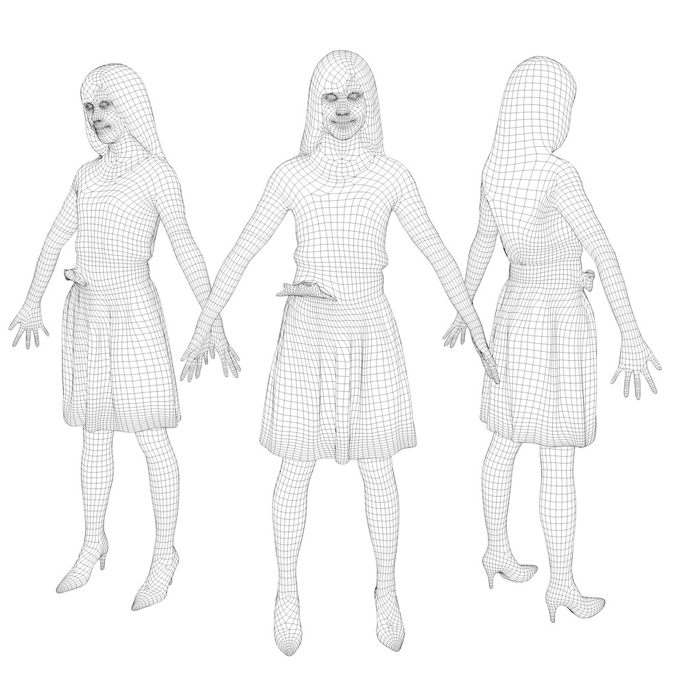 アニメーション付の3D人モデル 078_Yui