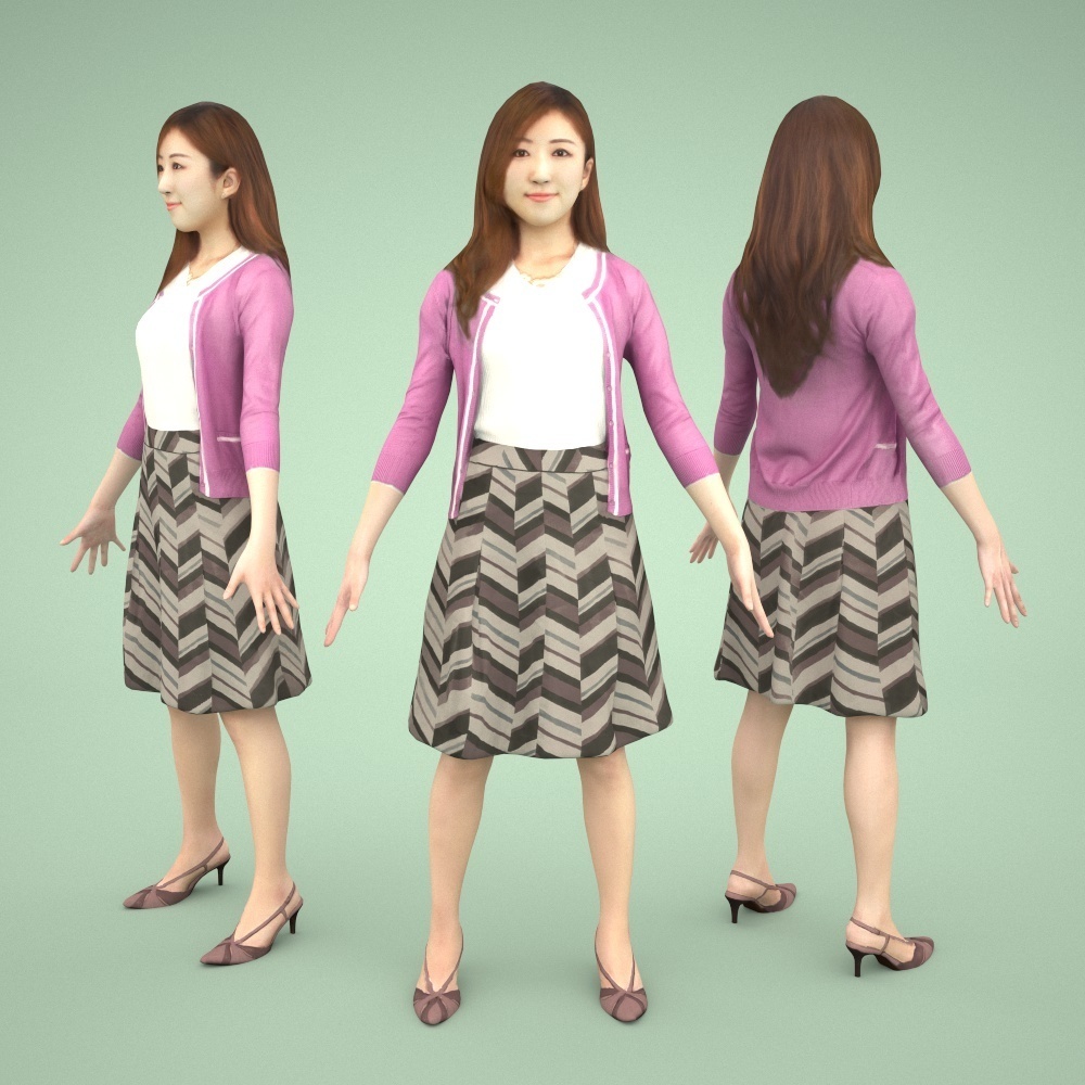 アニメーション付の3D人モデル 058_Mao