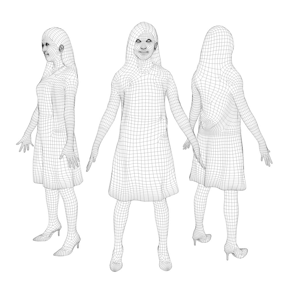 アニメーション付の3D人モデル 058_Mao