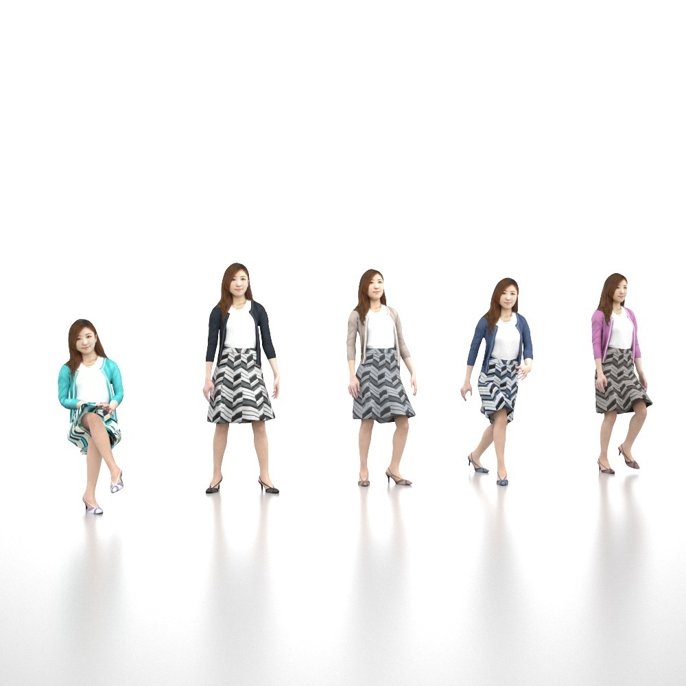 アニメーション付の3D人モデル 058_Mao