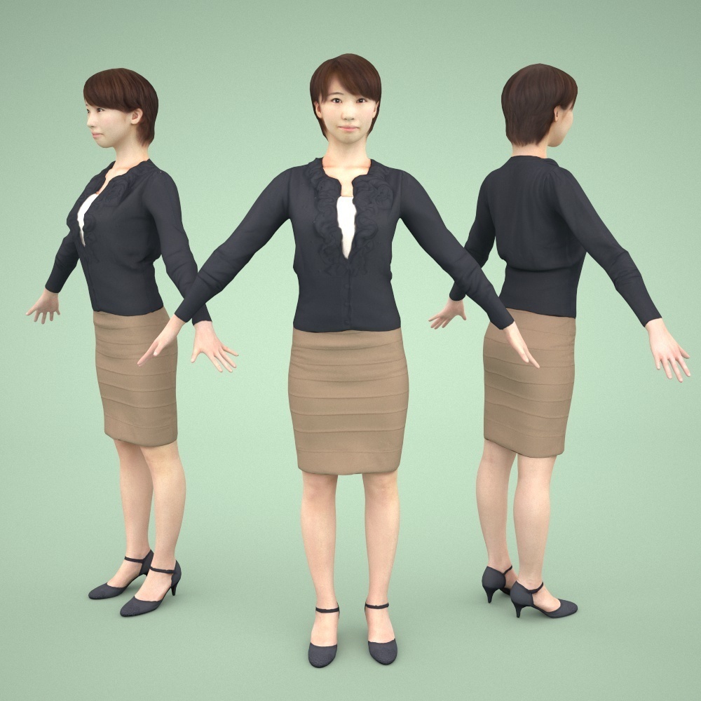 アニメーション付の3D人モデル 030_Haru