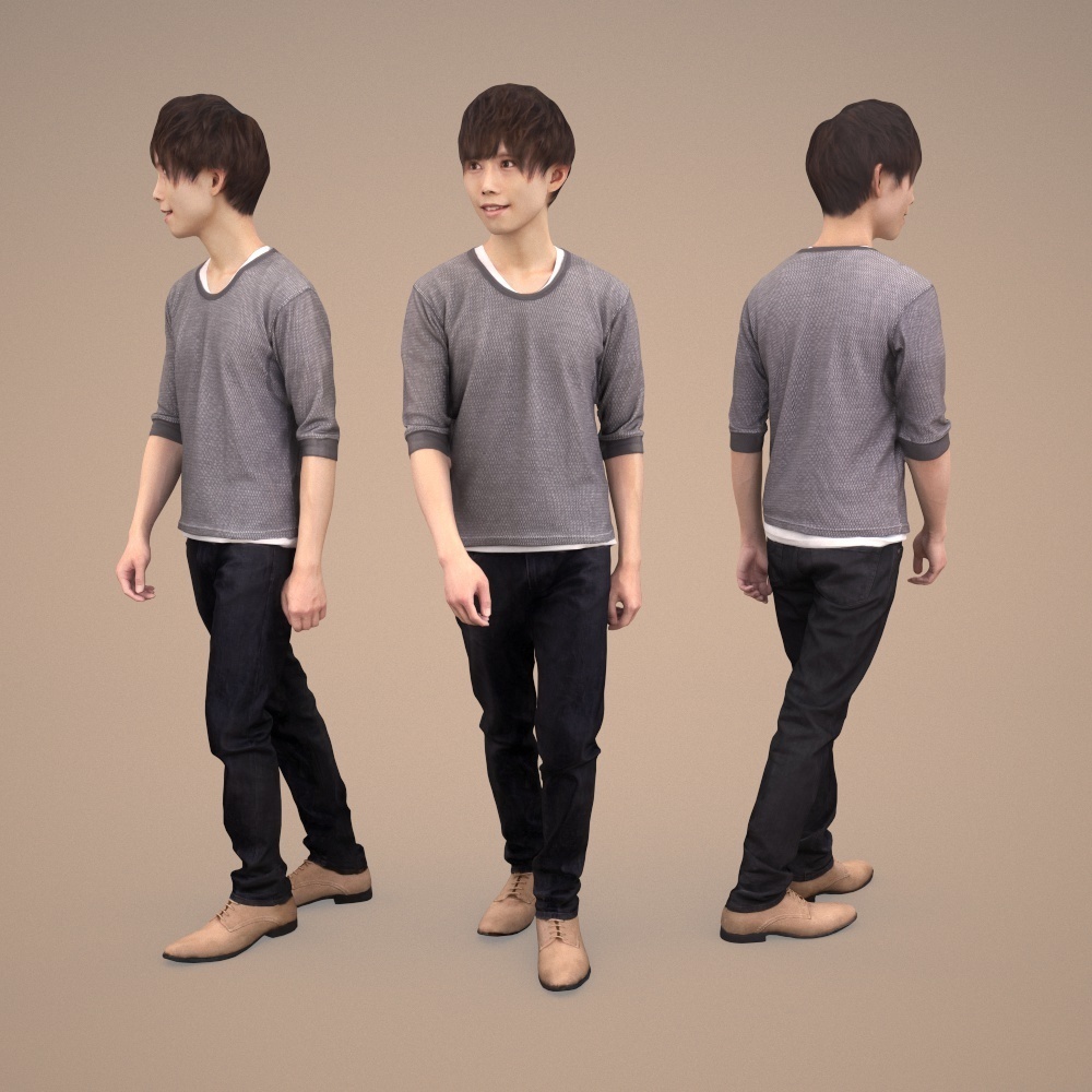 3D人物素材ポーズド 037_Toru