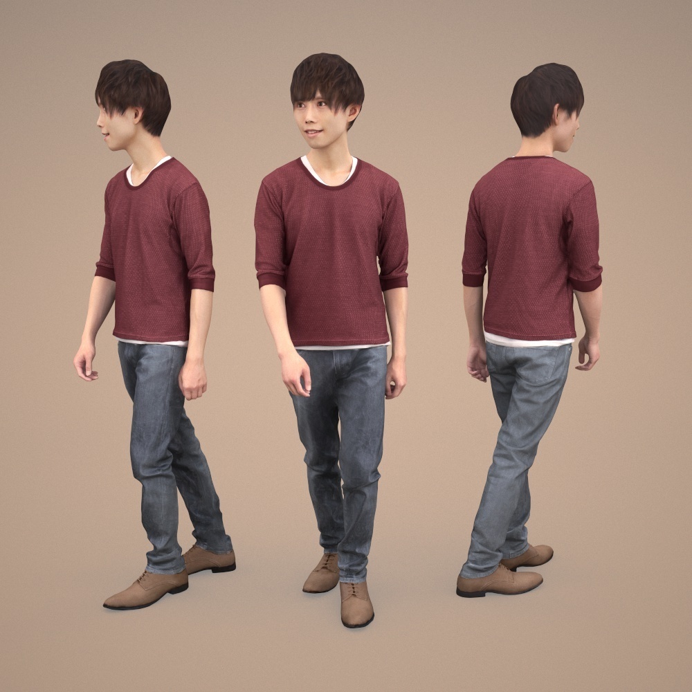 3D人物素材ポーズド 037_Toru