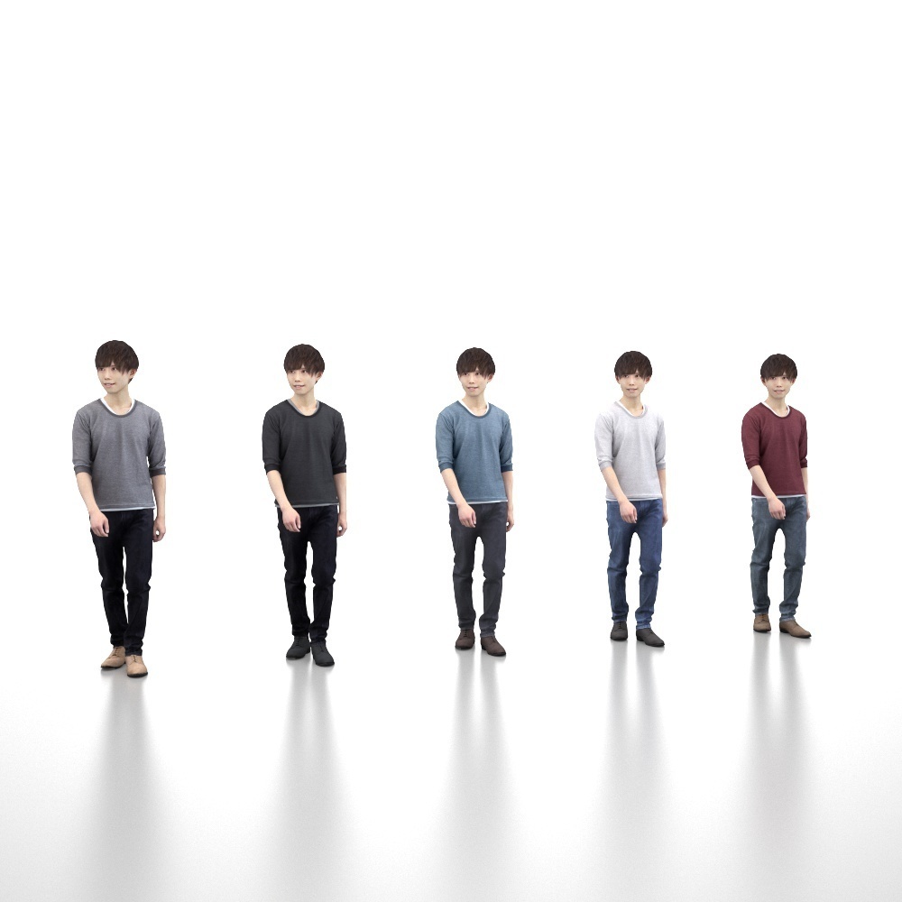3D人物素材ポーズド 037_Toru