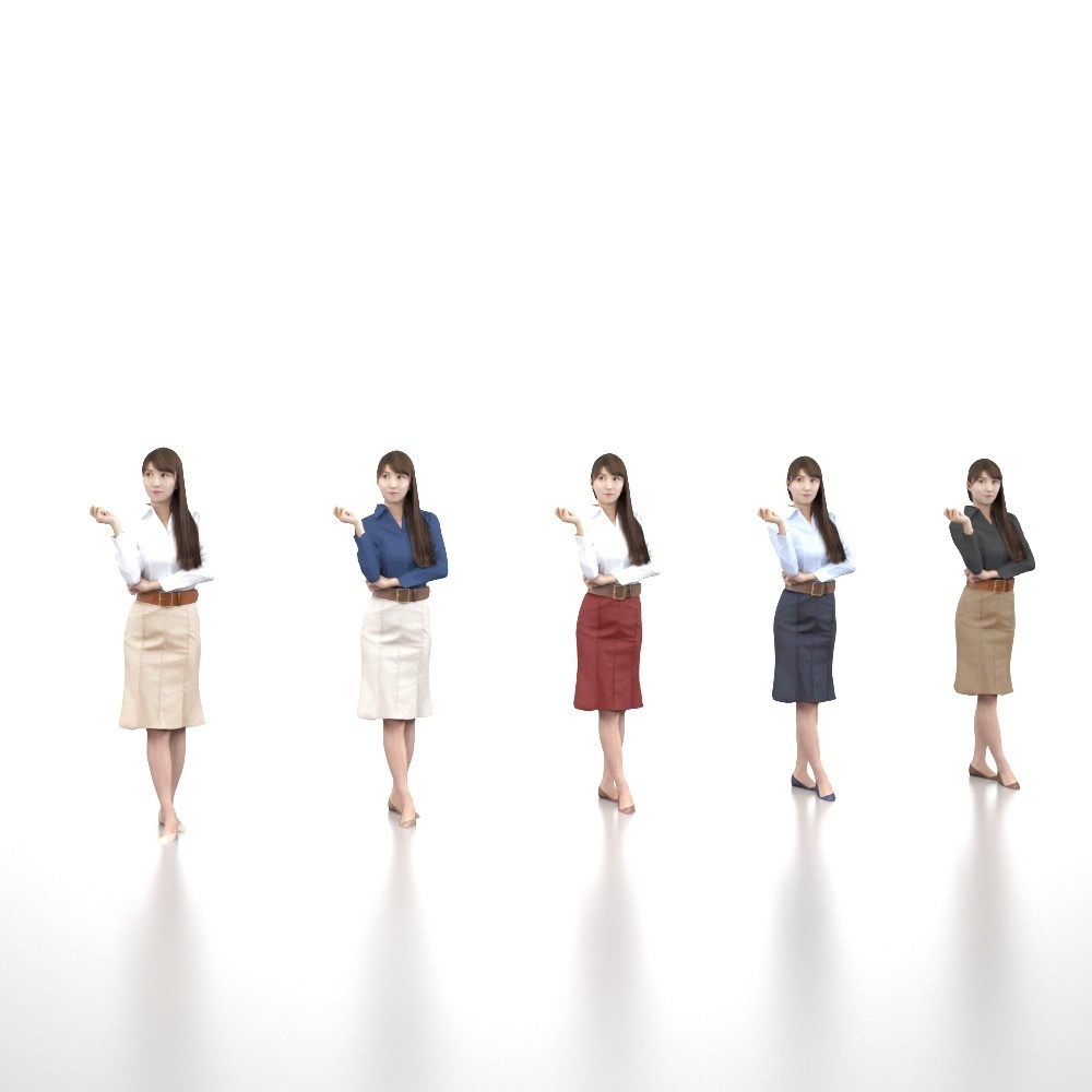 3D人物素材ポーズド 007_Rika