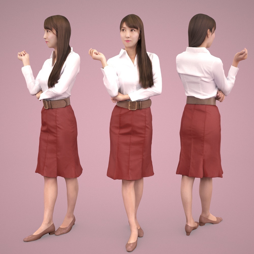 3D人物素材ポーズド 007_Rika