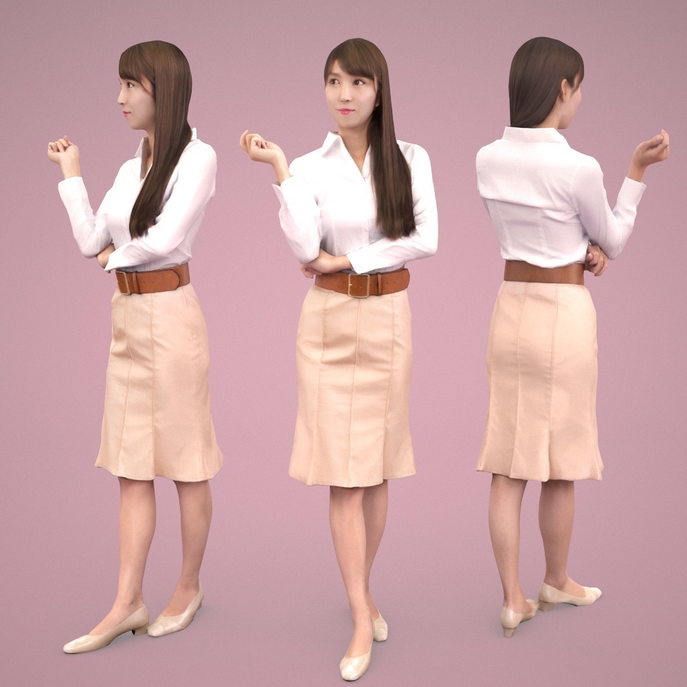 3D人物素材ポーズド 007_Rika