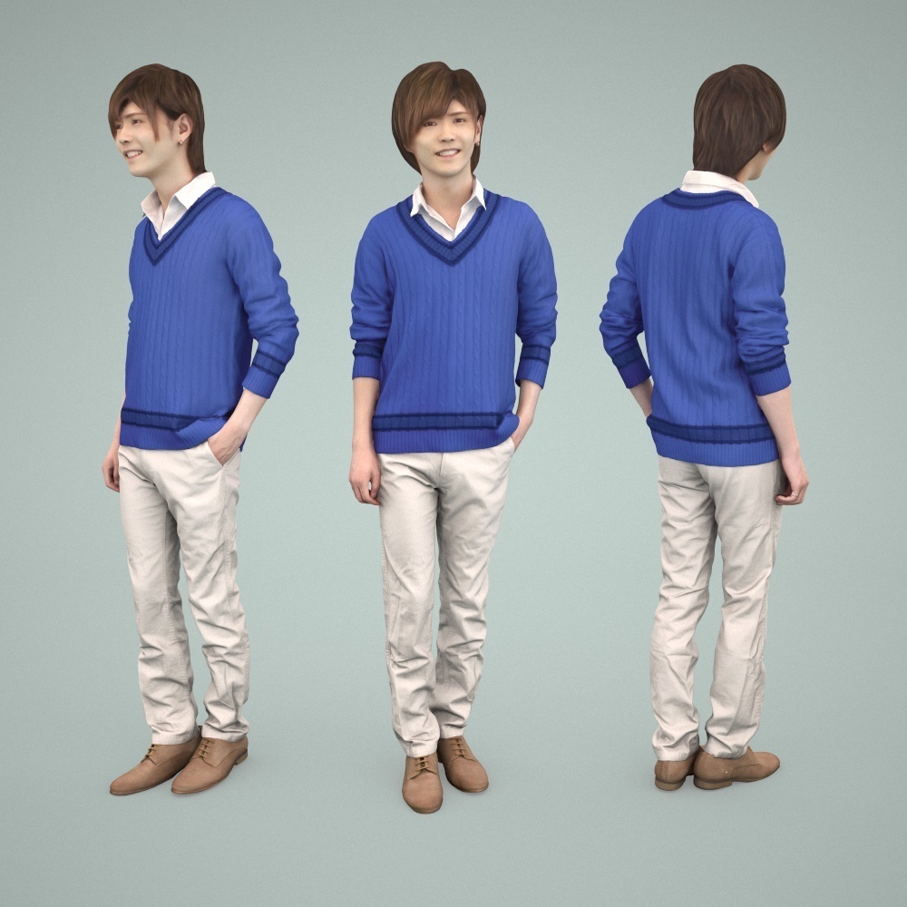 3D人物素材ポーズド 089_Ren