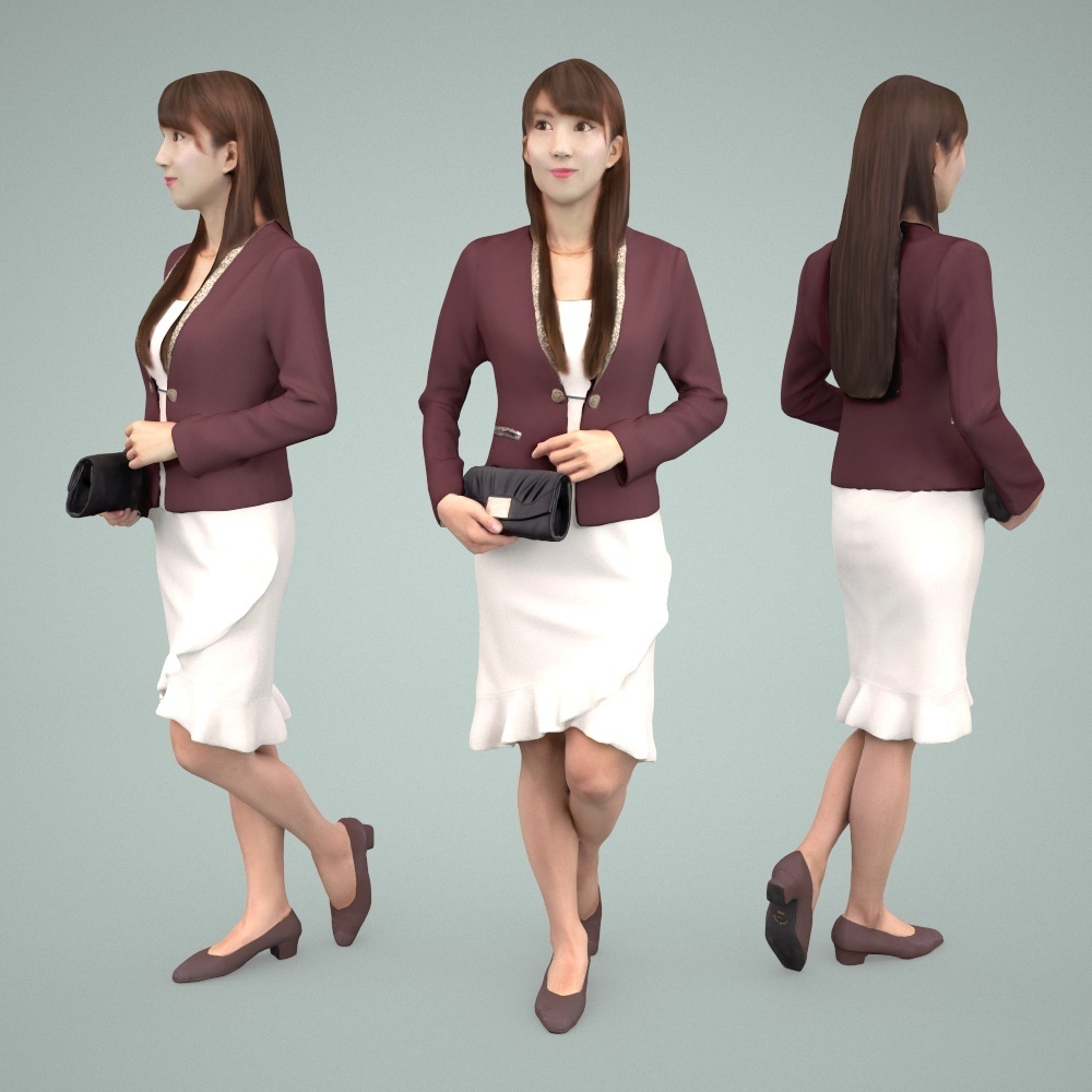 3D人物素材ポーズド 001_Rika