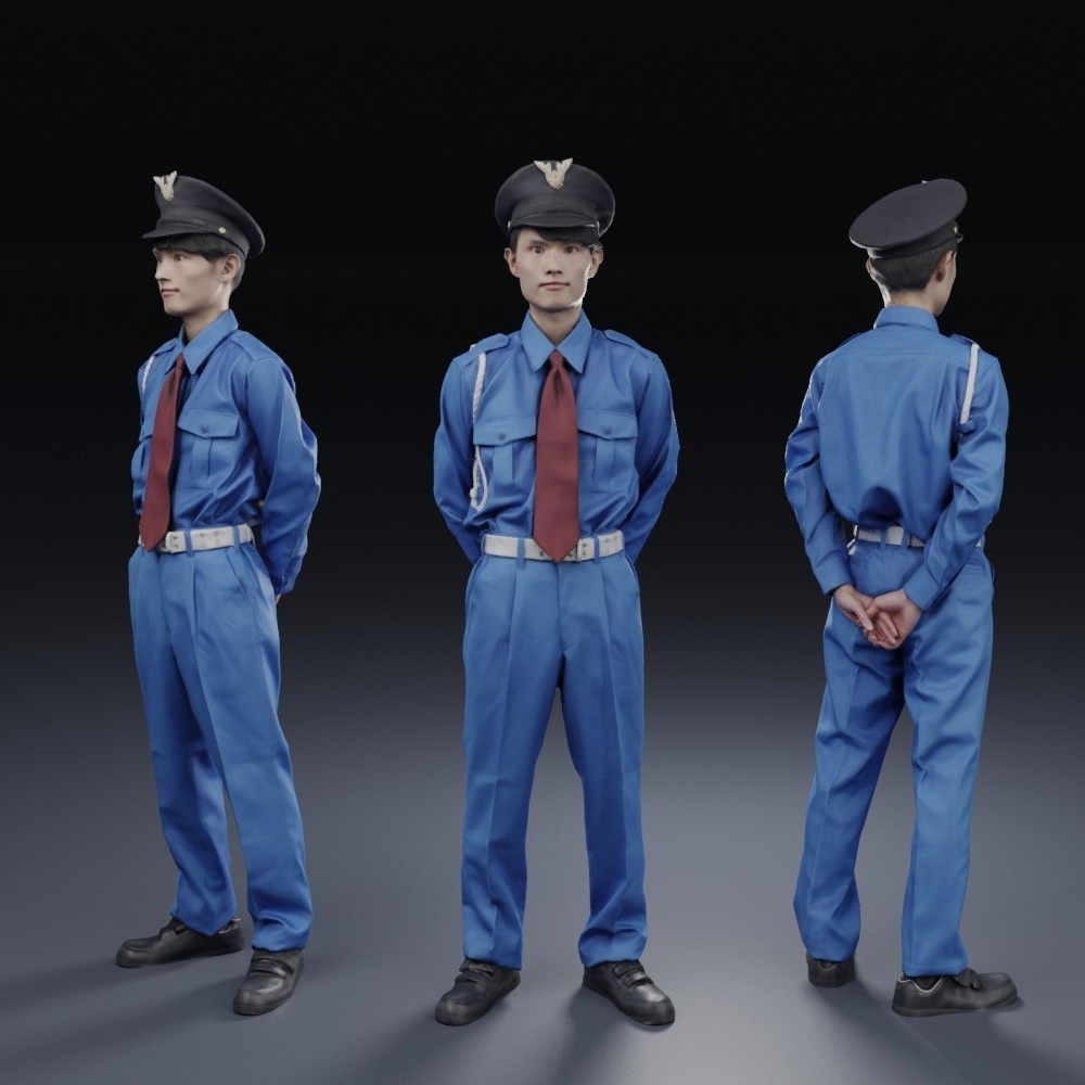 3D人物素材ポーズド  警備員 156_Toshi_N09