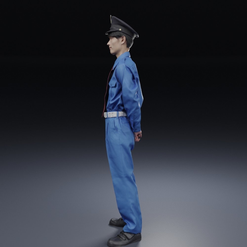 3D人物素材ポーズド  警備員 156_Toshi_N09