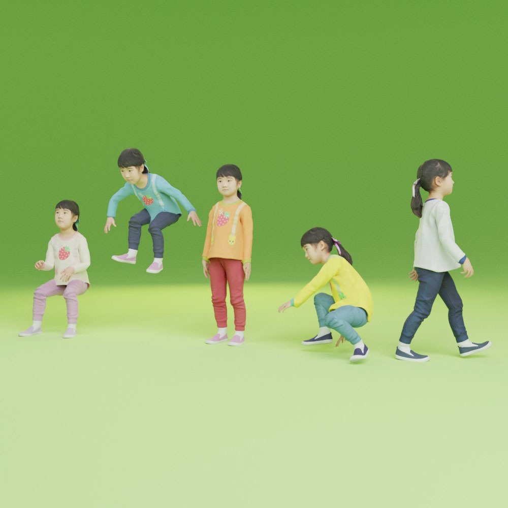 アニメーション付の3D人モデル 245_Emi_J07