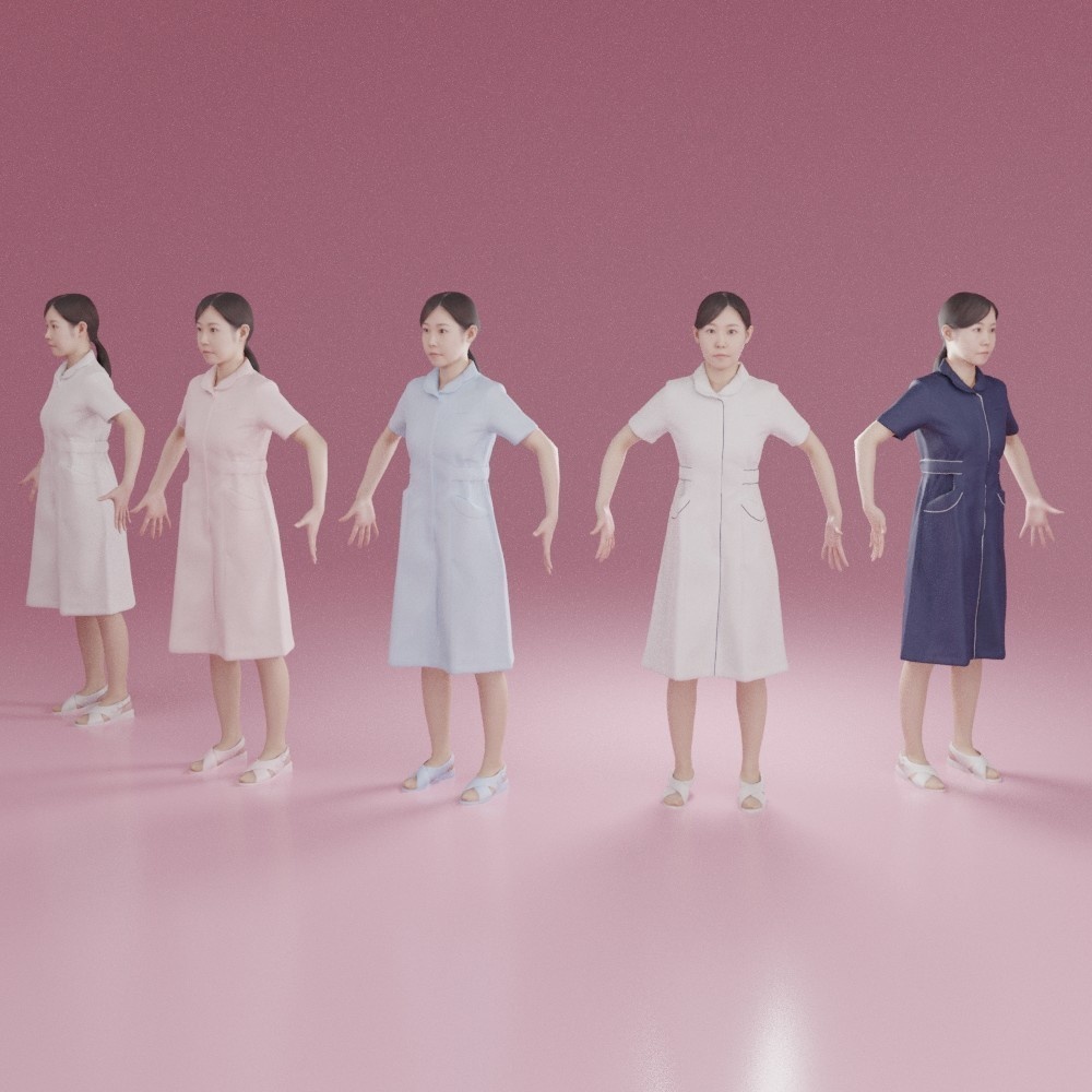 アニメーション付の3D人モデル 164_Mari_A06