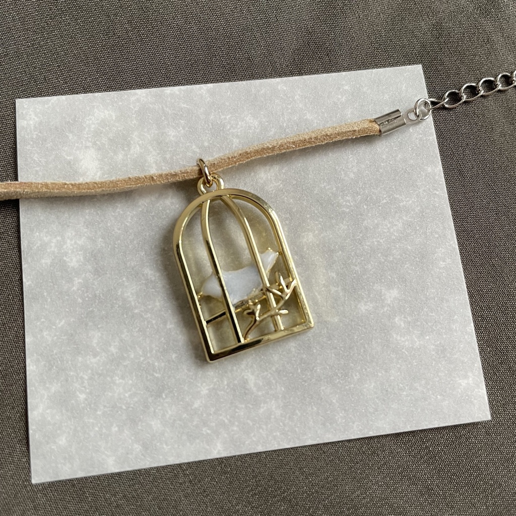 【鳥籠アジャスター銀】ぬい用 ぬいぐるみ ネックレス アクセサリー