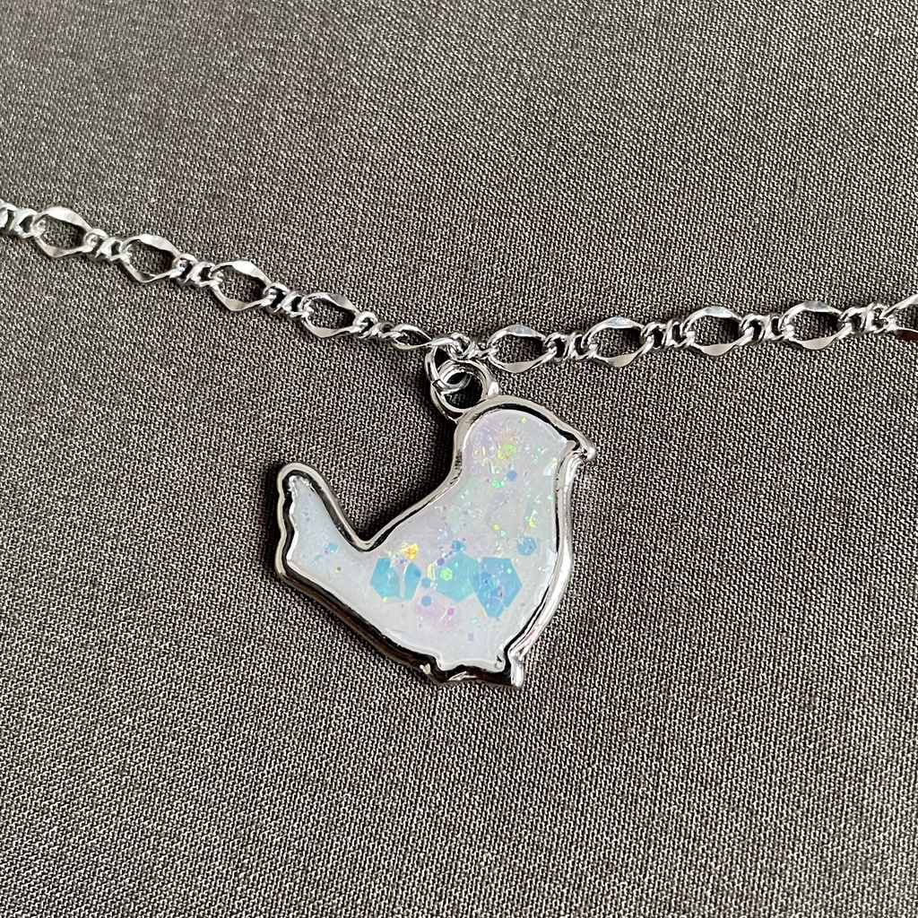 【白い鳥】ぬい用 ぬいぐるみ ネックレス アクセサリー