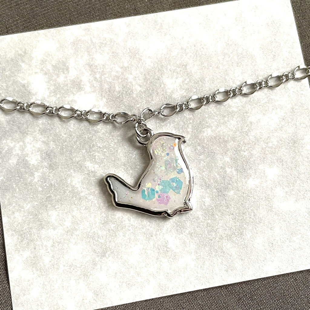 【白い鳥】ぬい用 ぬいぐるみ ネックレス アクセサリー