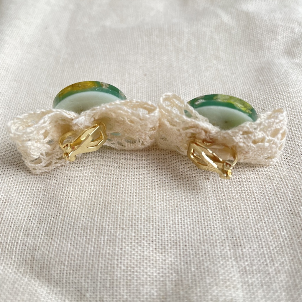 【緑】ぬい用 ぬいぐるみ ヘアアクセサリー ヘアピン リボン