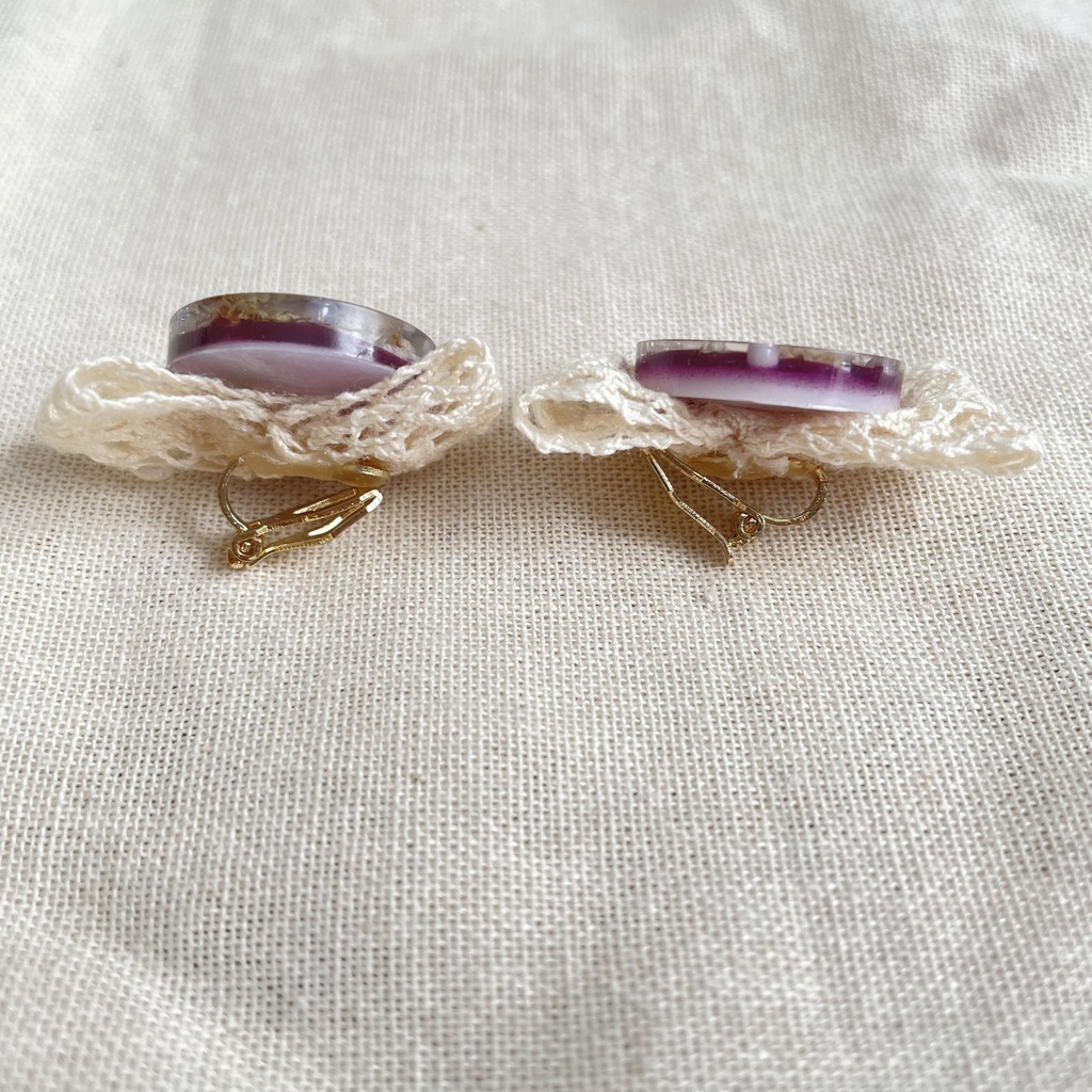 【紫】ぬい用 ぬいぐるみ ヘアアクセサリー ヘアピン リボン