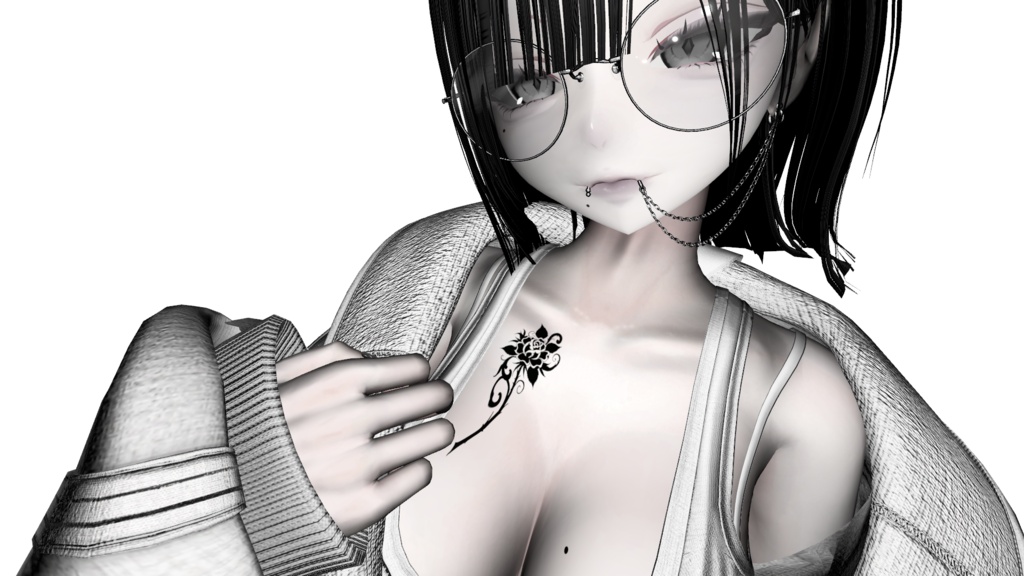 トライバル調 バラのタトゥー (Rose Tattoo)