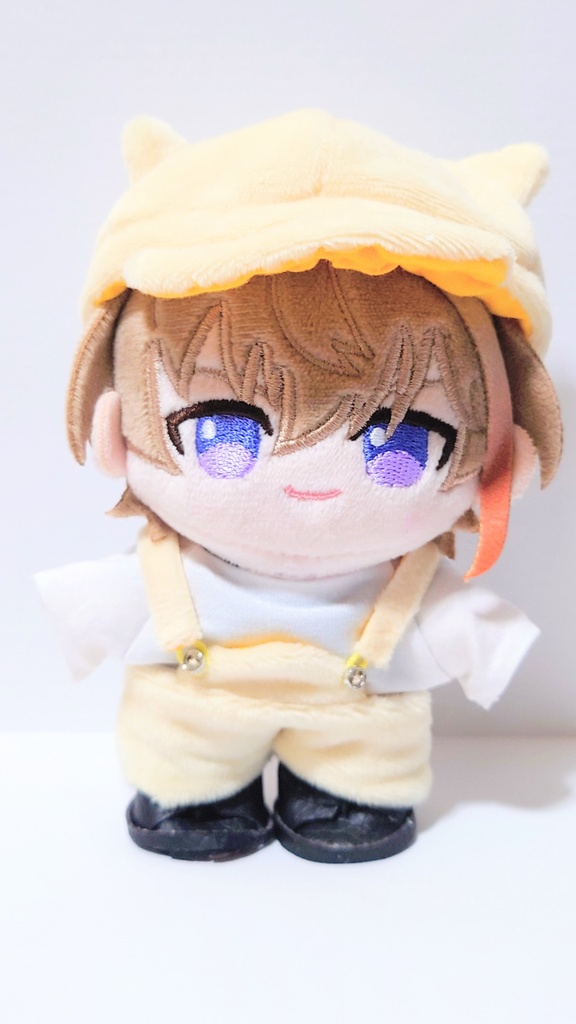 ぬい服 12cm サロペット&猫耳キャスケット帽