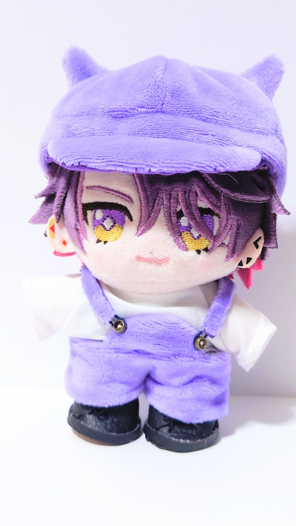 ぬい服 12cm サロペット&猫耳キャスケット帽
