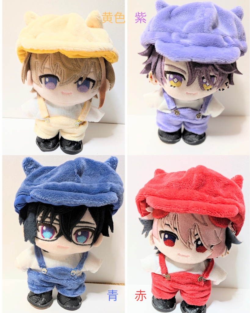 ぬい服 12cm サロペット＆猫耳キャスケット帽