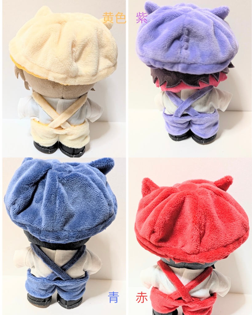 ぬい服 12cm サロペット&猫耳キャスケット帽