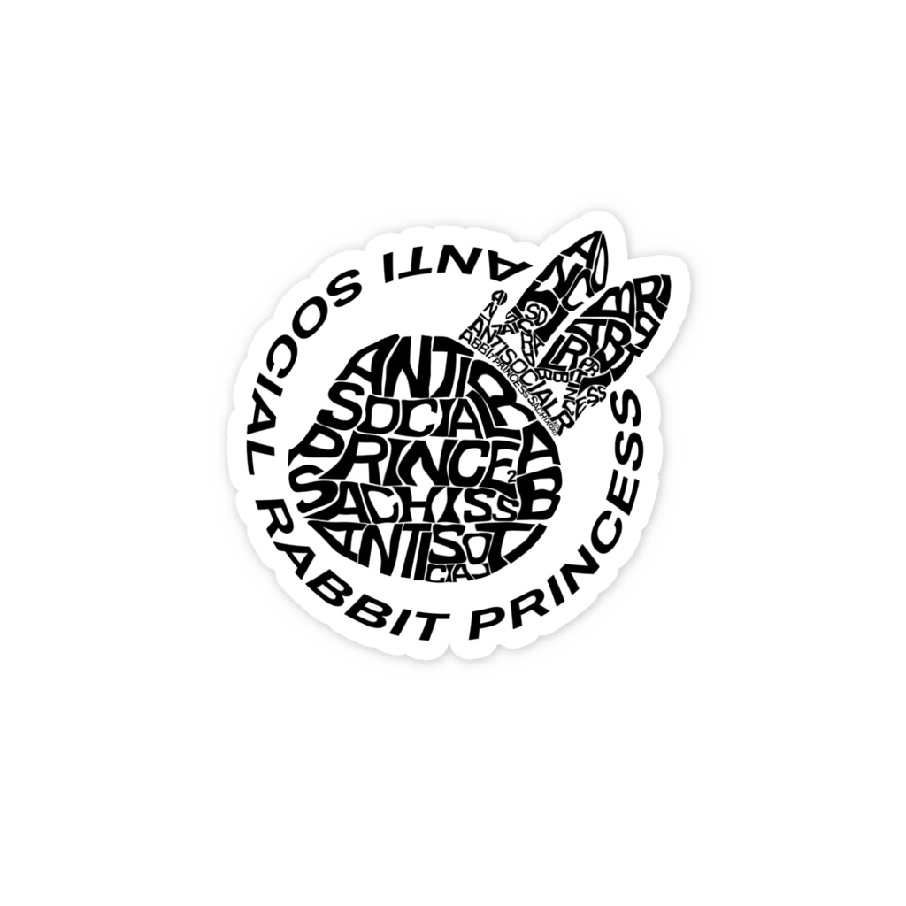 ステッカー(タイポグラフィティ : 黒)